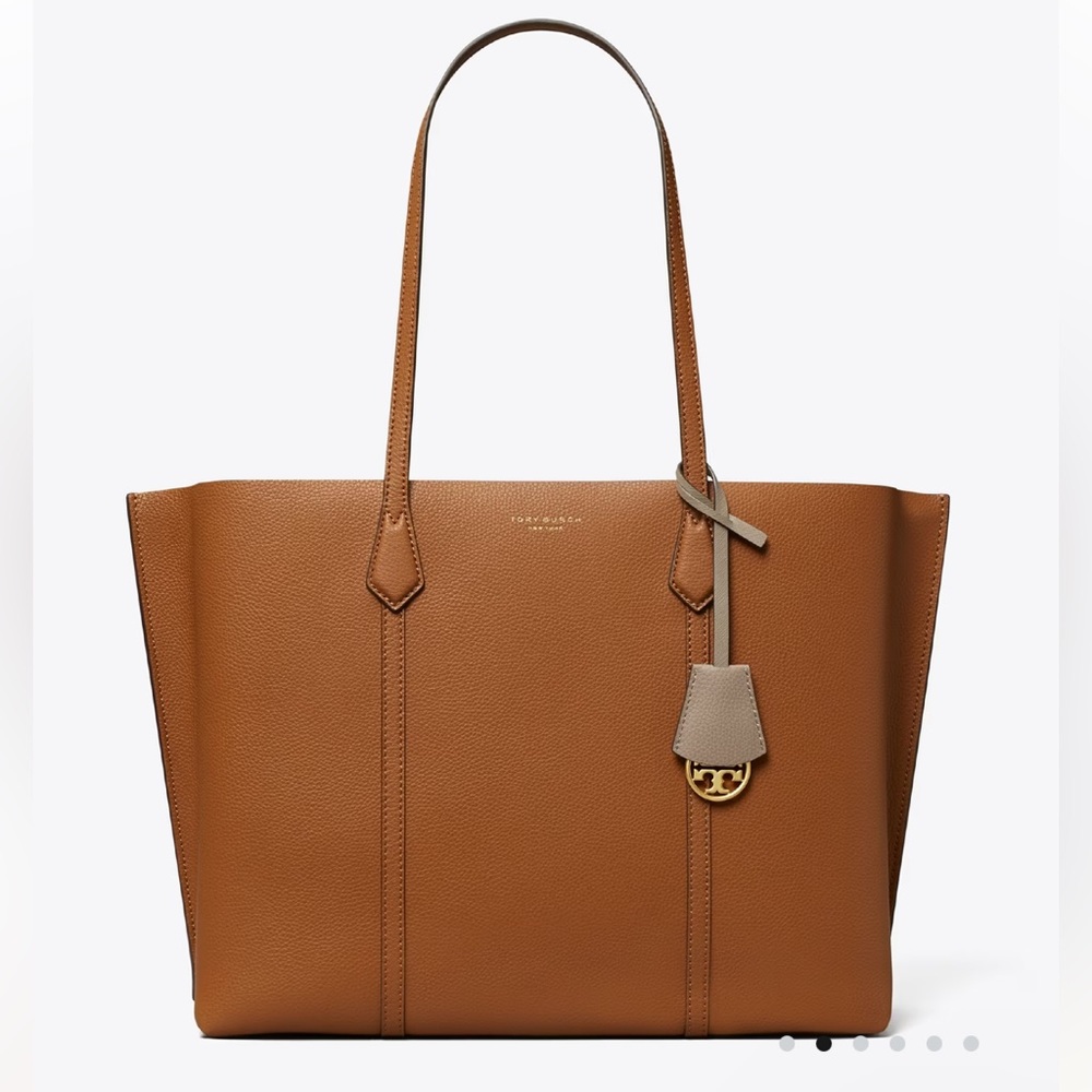 Kate Spade Perry triple compartment leather tote bag brown